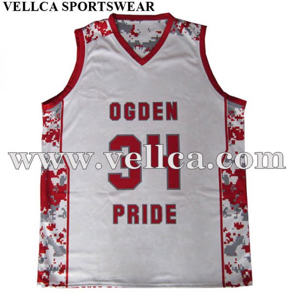Jersey de baloncesto de diseño personalizado al por mayor Jersey de baloncesto reversible sublimado en blanco