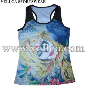 Custom Design Style Polyester Gym Wholesale Running Singlet Made in China