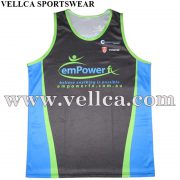 Custm Sublimated Polyester Custom Running Singlets