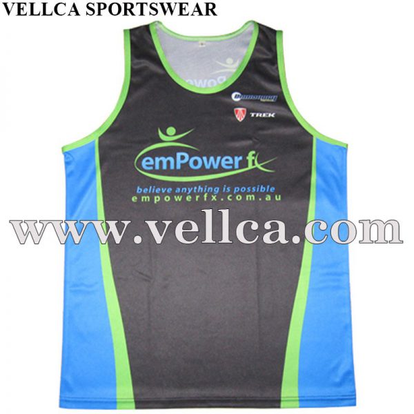 Custm SUBLIMATED Polyester Custom Running Singlets