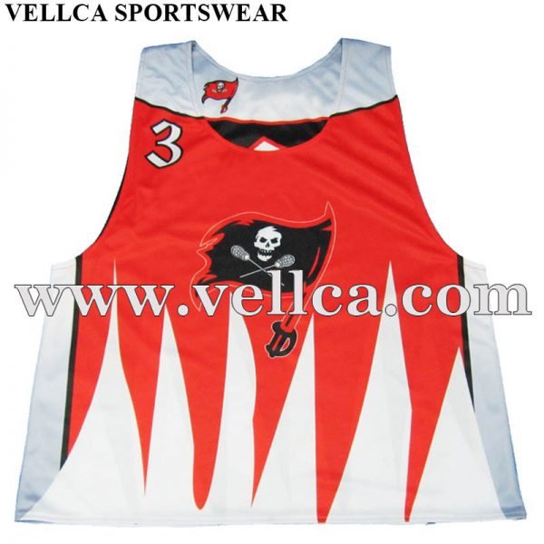 Billige benutzerdefinierte Sublimation Lacrosse Trikots reversibler Pinny