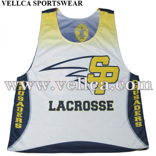 Günstige benutzerdefinierte Lacrosse Pinnies Sublimation Lacrosse Uniformen