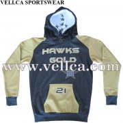 Matching Custom Dye Sub Crew Neck Fleece Hoodie With Lace