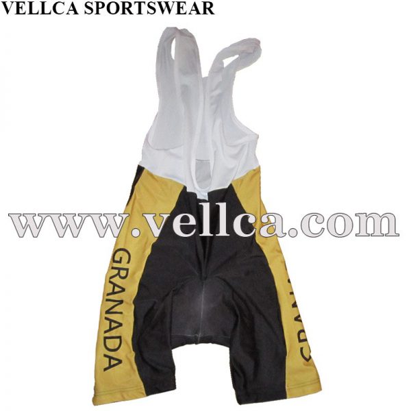 Pantaloncini con bretelle da ciclismo in spandex in poliestere a trasferimento di calore personalizzati all'ingrosso per club e squadre di ciclismo