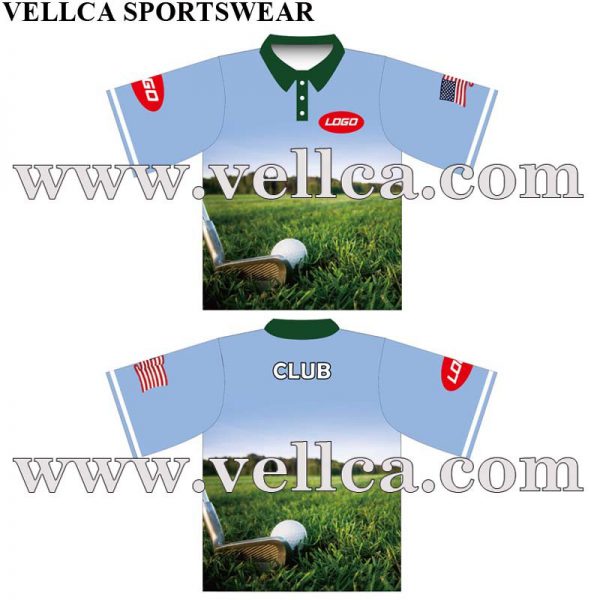 Design personalizado de camisas de golfe sublimadas