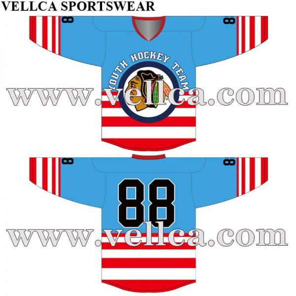 Ilustraciones de diseño de diseño personalizado para jereseys sublimados de hockey sobre hielo