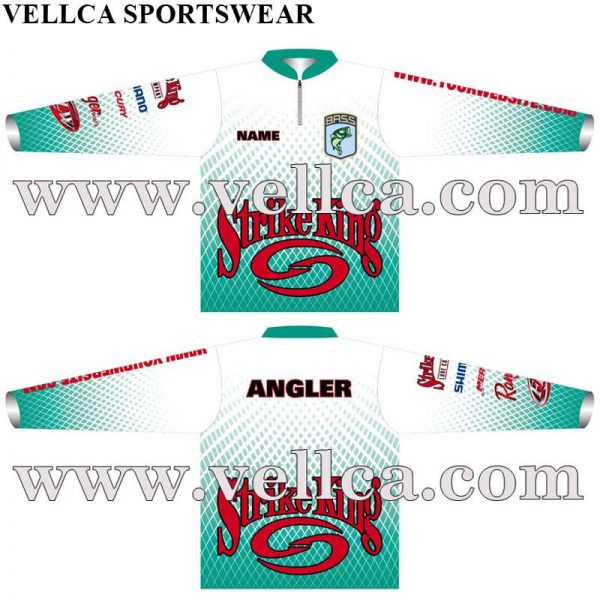 Camisas de pesca sublimadas com logotipo e gráficos personalizados