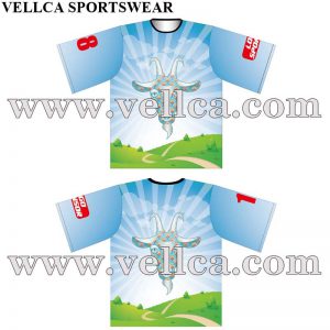 Sublimerade bowlingskjortor med rund hals Anpassade bowlingsportkläder