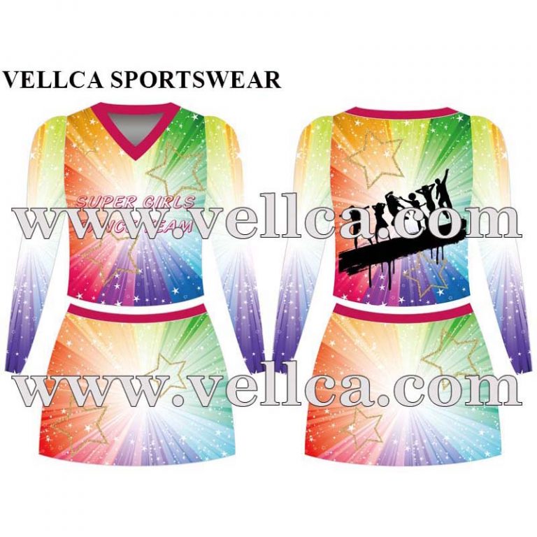 Custom Sublimated Cheer Kids Uniforms Vellca Sportswear Co. ,Ltd